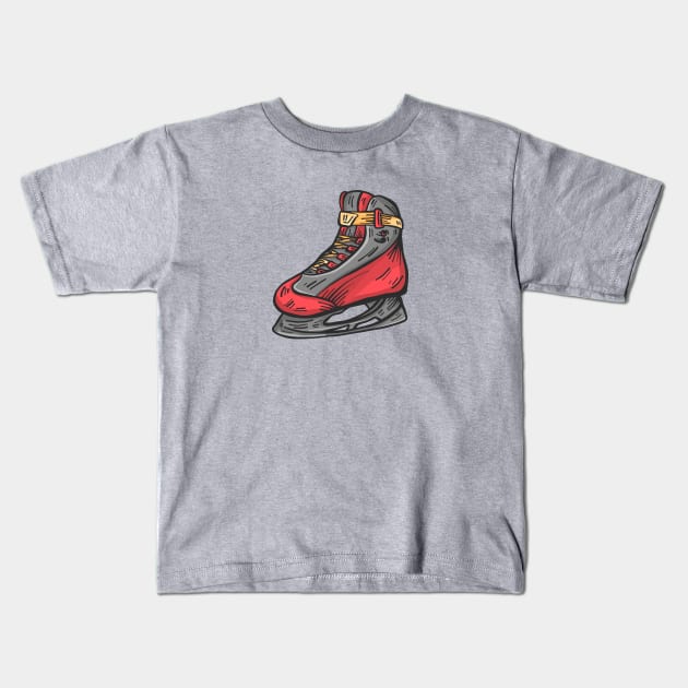 Ice Skate Illustration Kids T-Shirt by SLAG_Creative